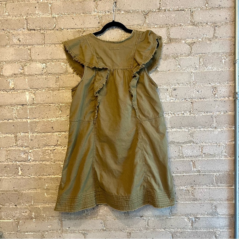 Pilcro Anthropologie Green Ruffled Mini Sundress - Size L - Picture 2 of 5